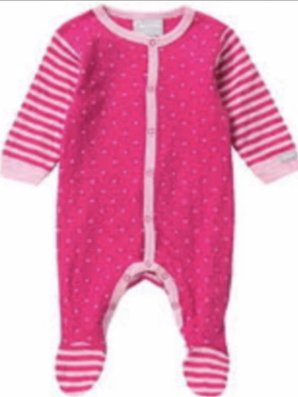COCCOLI Baby Girl’s Stripe/Dot Sleep One Piece Footie Pajamas - 1 Month - NWT
